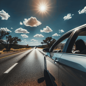 auto en una carretera en verano